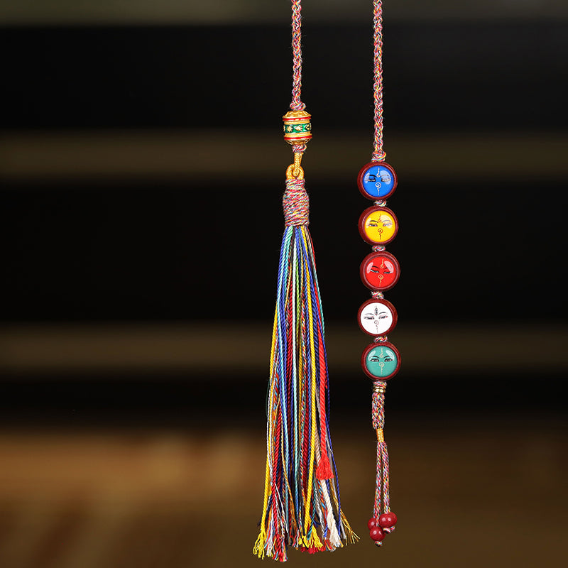 Mount Wutai Five colors Manjusri Wisdom Eye Tangka Rope